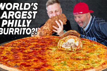 THEY SURPRISED ME WITH THE WORLDS BIGGEST 12LB UNDEFEATED PHILLY BURRITO BY ADDING CHEESESTEAKS!