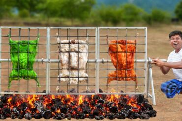 MUTTON CHARCOAL | 3 Variety Masala Mutton Charcoal Recipe |  Whole Goat BBQ