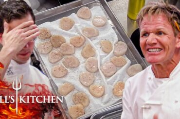 Chef Ramsay's Fuming Over Pre-Seasoned Scallops & Missing Plates for VIPs | Hell's Kitchen
