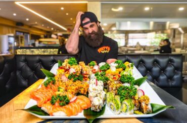 I ATTEMPTED ITALY'S UNBEATEN SUSHI CHALLENGE...GET $1 CASH FOR EVERY PIECE YOU EAT! | BeardMeatsFood