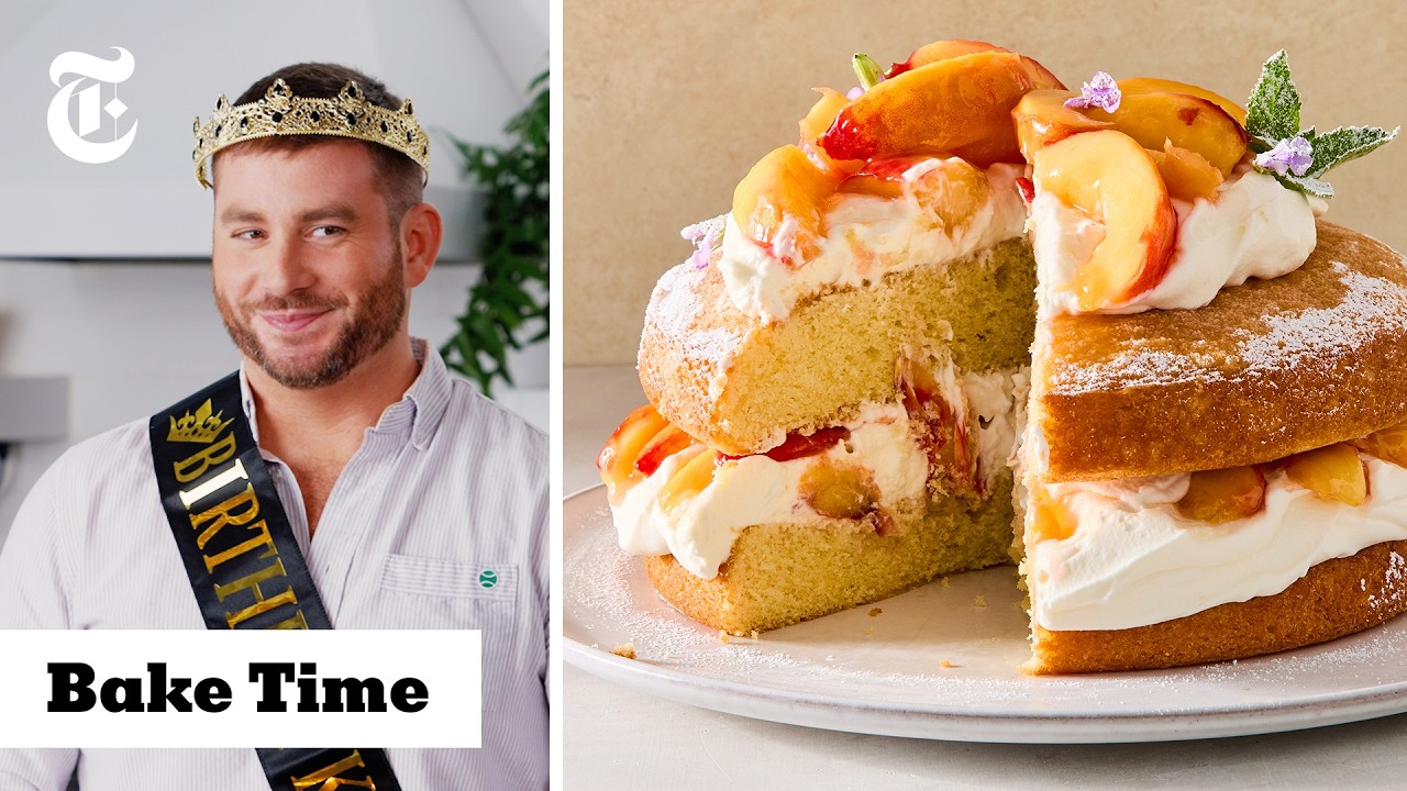 Peaches and Cream Victoria Sandwich for My Birthday! | Bake Time | NYT Cooking Peaches and Cream Victoria Sandwich for My Birthday! | Bake Time | NYT Cooking