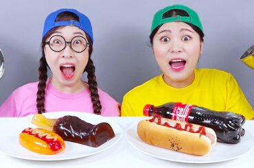 Real Food VS Jelly Chocolate Food Challenge DONA