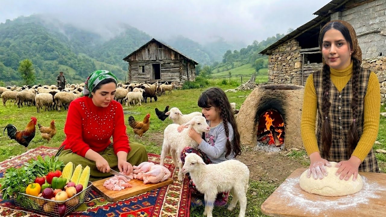 IRAN village life; Cooking bread and chicken in several ways IRAN village life; Cooking bread and chicken in several ways