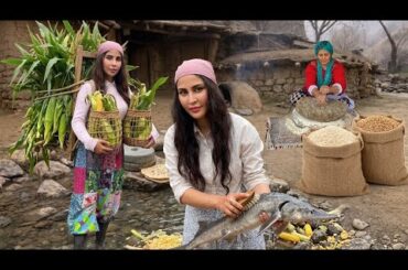 Village Cooking: Fresh Starry Sturgeon with Vegetables & Corn