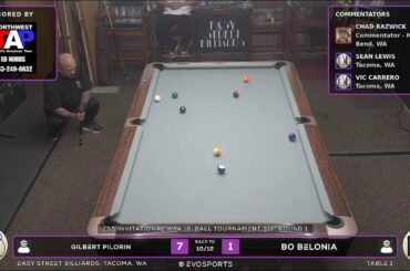 GILBERT PILORIN vs BO BELONIA - EASY STREET BILLIARDS - TABLE 1 | EvoSports