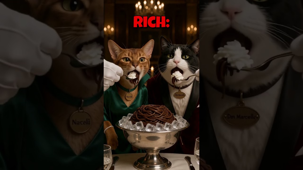Which one are you choosing? 👀🐱🍽️ #streetfood #finedining Which one are you choosing? 👀🐱🍽️ #streetfood #finedining