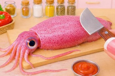 Mini Seafood Recipe 🦑 Making Yummy Japanese Style Stuffed Squid | Mimi Cooking