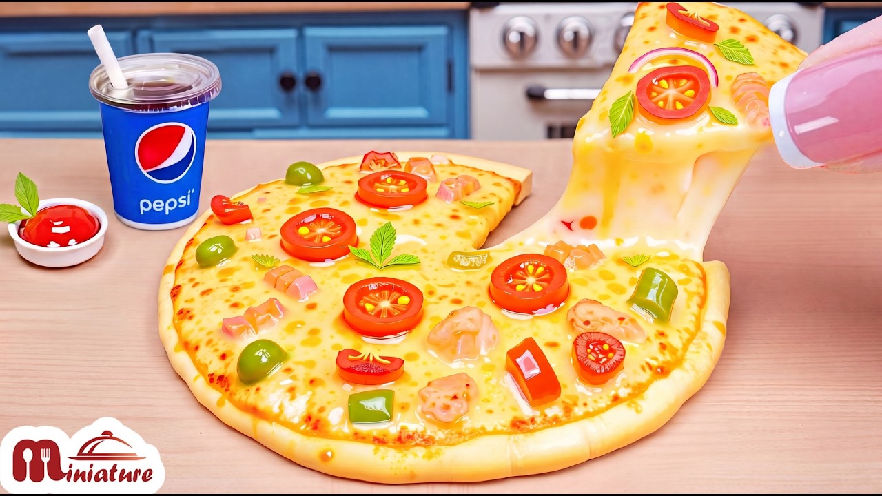 ๐ So Yummy Mini Pizza Hut Cheese Pizza Recipe | ASMR Cooking Mini Food ๐ So Yummy Mini Pizza Hut Cheese Pizza Recipe | ASMR Cooking Mini Food