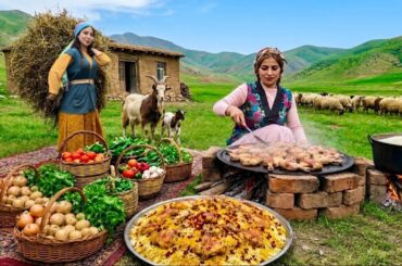 Daily Rural Life | Cooking Fried Chicken and Rice with Vegetable Salad in Village