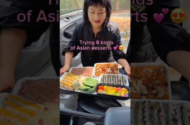 Trying 8 kinds of Asian desserts… #food #eating #mukbang #mochi #asianfood