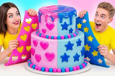 Pink VS Blue Color Cooking Challenge by Multi DO Challenge