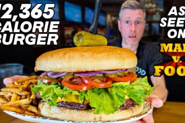 THE WORLD FAMOUS 12,000+ CALORIE "KOOKAMONGA" BURGER CHALLENGE AS SEEN ON MAN VS FOOD!