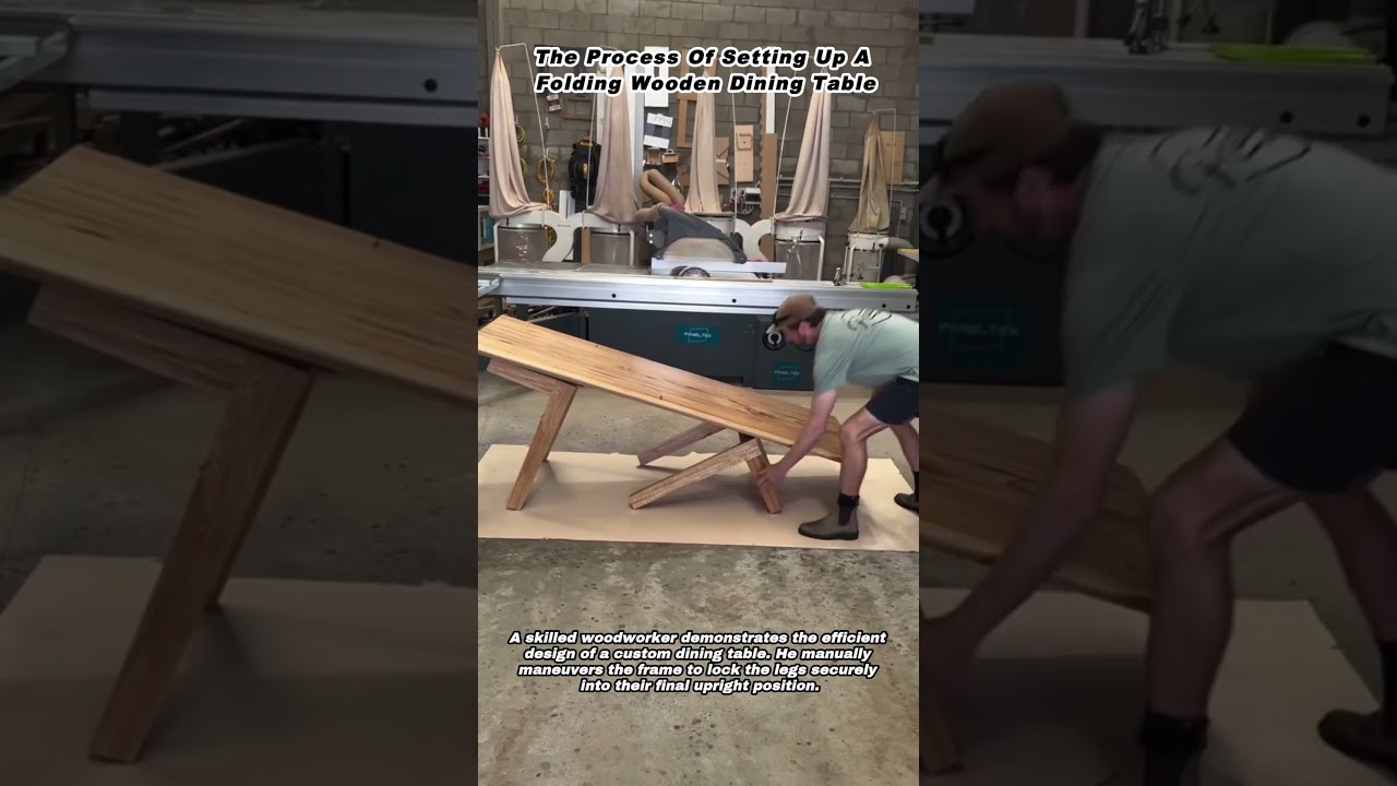 The Process Of Setting Up A Folding Wooden Dining Table The Process Of Setting Up A Folding Wooden Dining Table