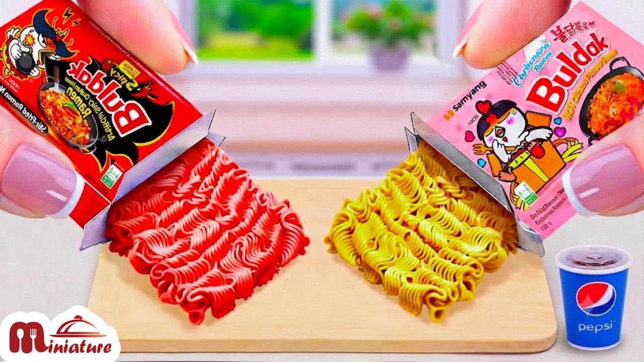 Best Korean Food πΆοΈ How To Make Pink Carbonara Buldak VS Spicy Buldak Ramen | ASMR Cooking Mini Food Best Korean Food πΆοΈ How To Make Pink Carbonara Buldak VS Spicy Buldak Ramen | ASMR Cooking Mini Food