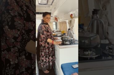 First cooking in our caravan #caravan #cooking #travel #enjoylife #nature #retirementlife #shorts
