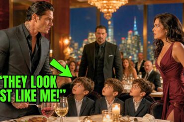 THE CEO MAFIA BOSS WAS DINING ALONE… UNTIL HE SAW HIS EX WITH THREE IDENTICAL CHILDREN!