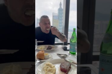 🥩 Fine Dining Steak with an Amazing Taipei 101 View #food #views #youtube #shorts