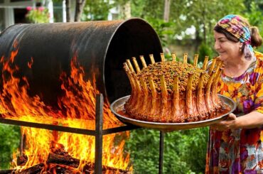 Grandma Cooks Crown of Lamb in a Barrel - The Reveal Will Amaze You!
