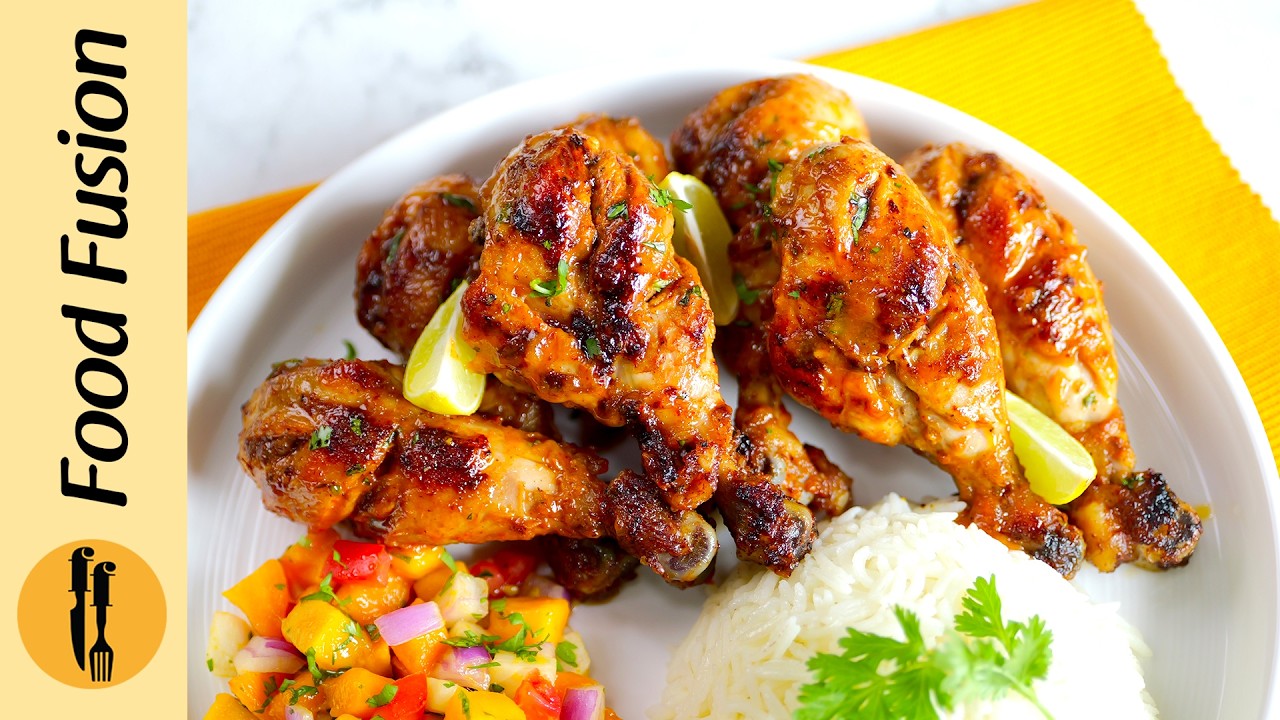 Mango BBQ Glaze Drumsticks Recipe by Food Fusion Mango BBQ Glaze Drumsticks Recipe by Food Fusion