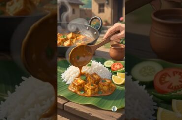 Milk to Paneer Curry|Peaceful Village Cooking ASMR | Cozy Ghibli Animation #shorts