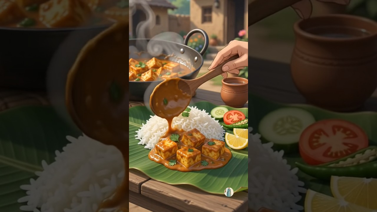 Milk to Paneer Curry|Peaceful Village Cooking ASMR | Cozy Ghibli Animation #shorts Milk to Paneer Curry|Peaceful Village Cooking ASMR | Cozy Ghibli Animation #shorts