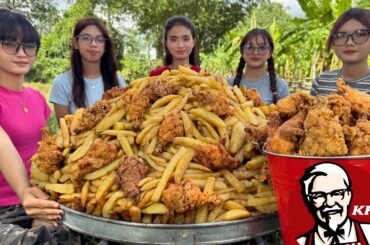 Amazing cooking chicken fried KFC and French fries KFC recipe