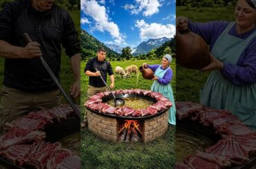 Giant Lamb Pilaf Feast 🔥#cooking #food #asmr