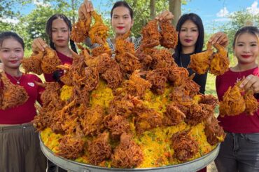 Amazing cooking chicken wing with potato deep fried crispy recipe