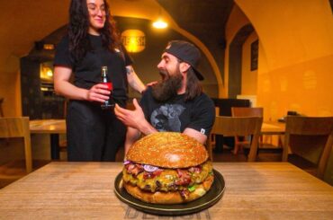 I ORDERED THE BIGGEST BURGER IN THE CZECH REPUBLIC...THE TIME TO BEAT IS 12 MINUTES | BeardMeatsFood