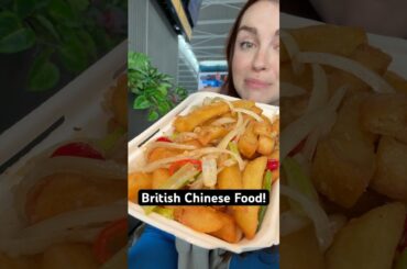 First time trying British Chinese food! #britishfood #chinesefood #uk #takeout #fastfood #mukbang