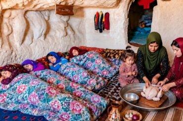 Morning in Rural Afghanistan | Fresh Bread Baking & Traditional Kebab Cooking in a Mud House