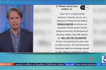 CA restaurant fines parents HUNDREDS for kid's bad behavior