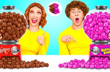 Bubble Gum vs Chocolate Food Challenge | Awesome Kitchen Tricks by BaRaDa Challenge