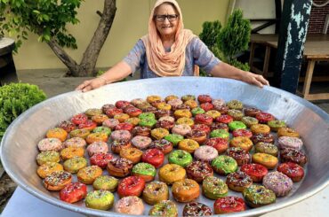 CHOCOLATE DONUTS | Colourful Donut Recipe | Cooking In Village | doughnut | Veg Village Food