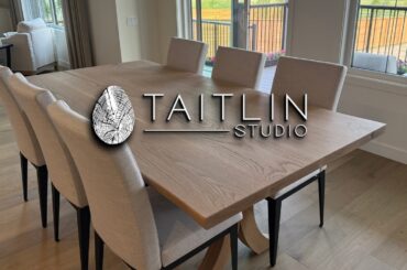 Custom White Oak Dining Table with Sculpted Organic Edge