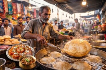 65 YEAR OLD HIGHWAY BREAKFAST | AMAZING PAKISTANI STREET FOOD HALWA PURI MAKING | DESI NASHTA