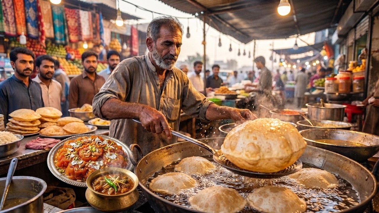 65 YEAR OLD HIGHWAY BREAKFAST | AMAZING PAKISTANI STREET FOOD HALWA PURI MAKING | DESI NASHTA 65 YEAR OLD HIGHWAY BREAKFAST | AMAZING PAKISTANI STREET FOOD HALWA PURI MAKING | DESI NASHTA