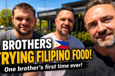 Three Brothers Try Filipino Food! One Brother’s First Time Ever!