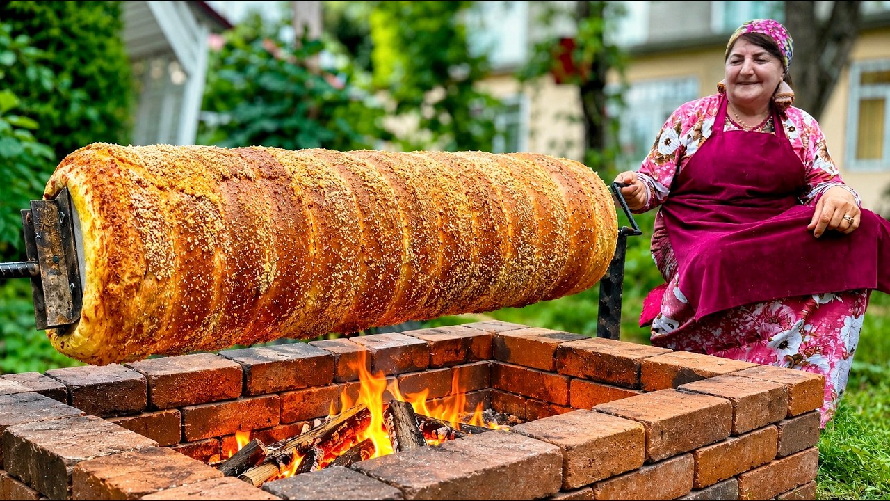 Grandma’s Fire-Baked Giant Chimney Cake: Cinnamon & Walnut Trdelnik Grandma's Fire-Baked Giant Chimney Cake: Cinnamon & Walnut Trdelnik