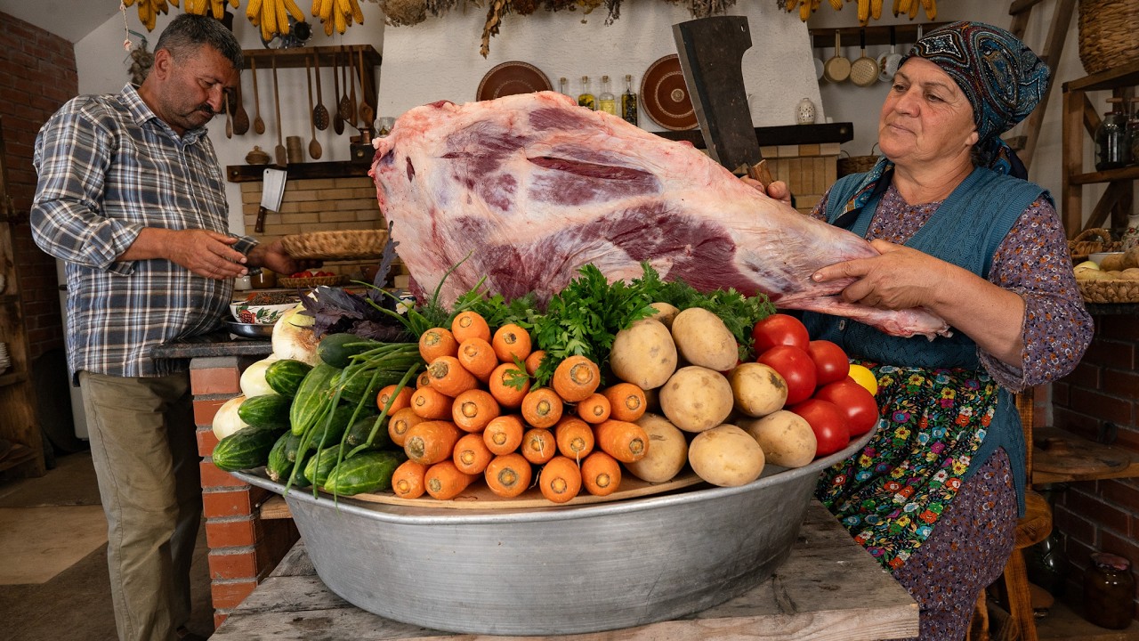 Beef Leg Preservation for the Winter – Village Cooking 🥩🌾 Beef Leg Preservation for the Winter - Village Cooking 🥩🌾