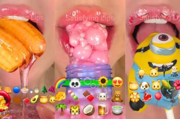 2 Hours Of ASMR Satisfying Eating Emoji Food Challenge