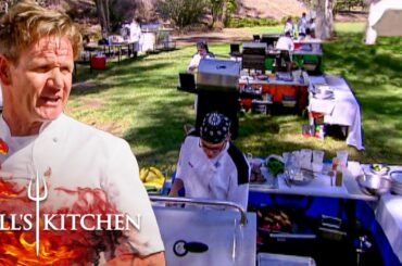 Chef Ramsay Challenges the Top Five to Feed 40 Hungry Glampers | Hell's Kitchen