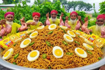 Chicken Noodles with 30KG Broiler Chicken | Village Grandpa's Cooking | দাদাদের বিশাল নুডলস রান্না