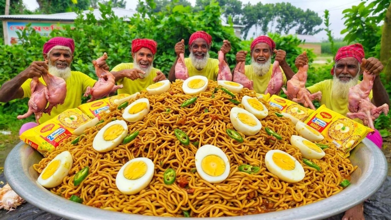Chicken Noodles with 30KG Broiler Chicken | Village Grandpa’s Cooking | দাদাদের বিশাল নুডলস রান্না Chicken Noodles with 30KG Broiler Chicken | Village Grandpa's Cooking | দাদাদের বিশাল নুডলস রান্না
