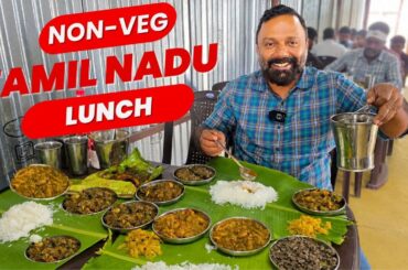 പച്ചാ മുളക് കോഴിയും ആട്ടിൻ തലയും! Mutton Head + Mutton Butter Roast Tamil Nadu Meals - Amma Mess