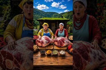 Giant Bull Village Feast #cooking #food #outdoorcooking