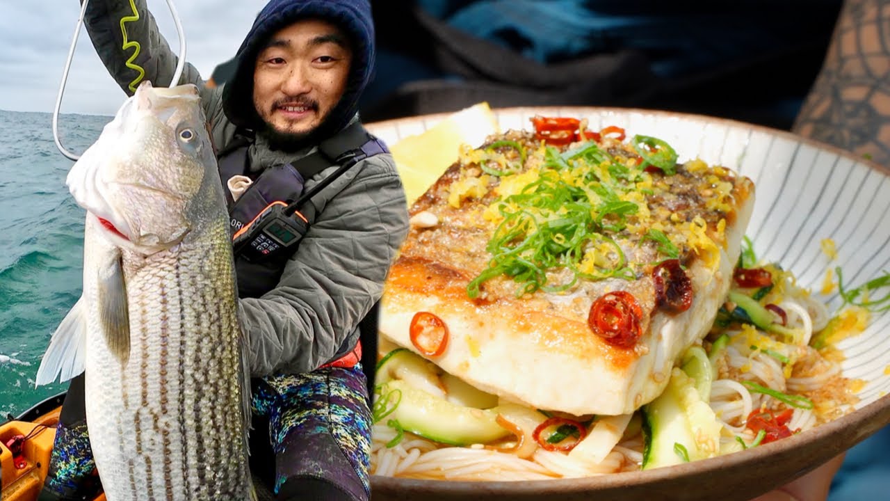 Big Striper Catch and Cook | Japanese cold noodle Big Striper Catch and Cook | Japanese cold noodle