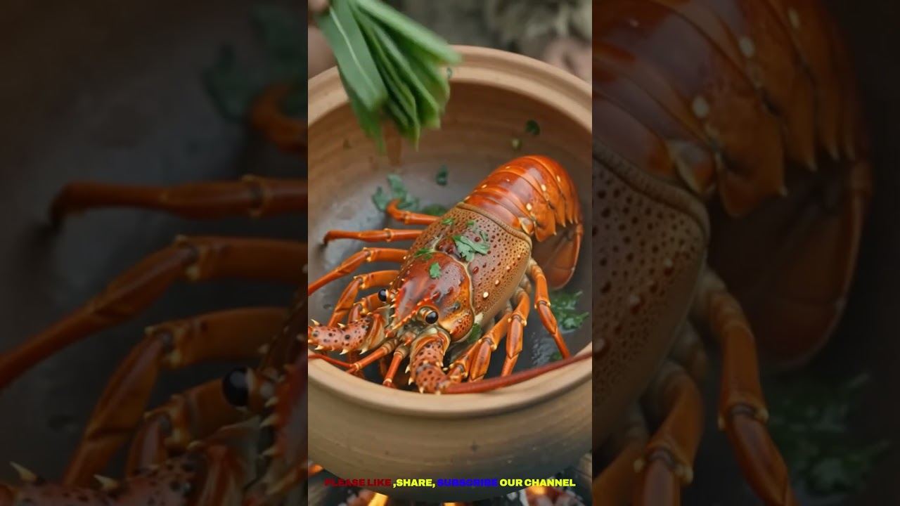 Primitive Man Catches a Colorful Lobster 🦞🔥 | Survival Cooking ASMR #shorts Primitive Man Catches a Colorful Lobster 🦞🔥 | Survival Cooking ASMR #shorts