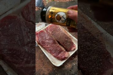 Cooking a steak #fishing #cooking #outdoors