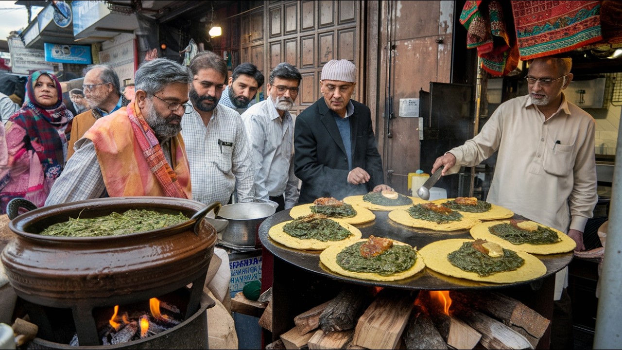 REAL CHEAP ROADSIDE FOOD IN PAKISTAN | DELICIOUS DESI BREAKFAST SAAG PARATHA | PAKISTANI STREET FOOD REAL CHEAP ROADSIDE FOOD IN PAKISTAN | DELICIOUS DESI BREAKFAST SAAG PARATHA | PAKISTANI STREET FOOD